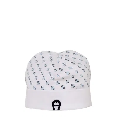 Aigner Monogram-print Beanie In White
