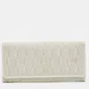 Aigner Off White Monogram Canvas And Leather Flap Continental Wallet In White