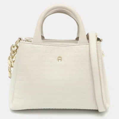 Pre-owned Aigner Olivia Off-white Leather Tote