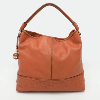 Pre-owned Aigner Orange Leather Hobo