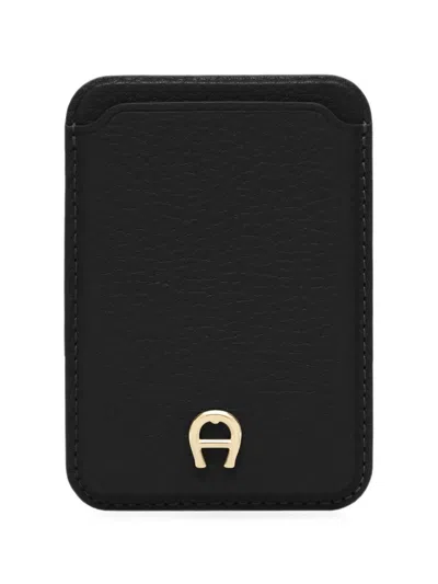 Aigner Paola Leather Cardholder In Black