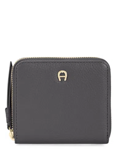 Aigner Paola Leather Wallet In Gray