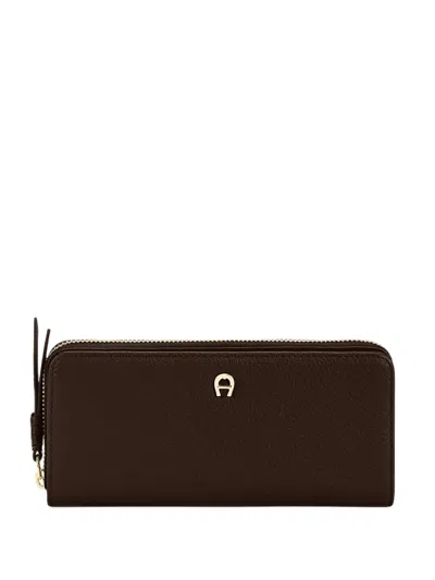 Aigner Paola Logo-plaque Leather Wallet In Brown