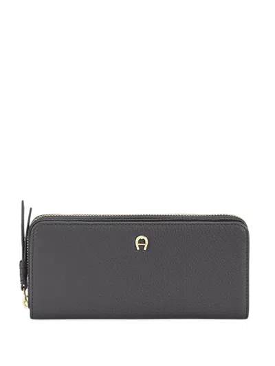 Aigner Paola Logo-plaque Zip-around Wallet In Gray