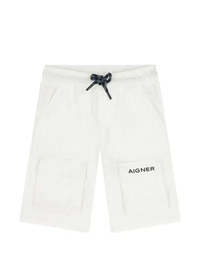 Aigner Kids' Patch-pocket Shorts In White