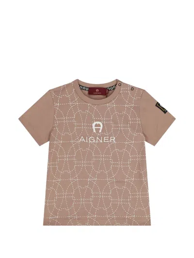 Aigner Babies' Patterned T-shirt In Blue