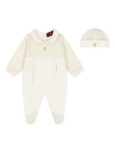 Aigner Peter Pan-collar Babygrow Set In Yellow