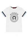 Aigner Printed Cotton T-shirt In White