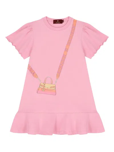Aigner Kids' Printed Dress In Pink