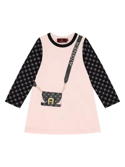 Aigner Babies' Printed Jersey Dress In Pink