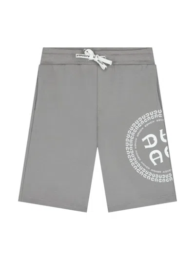 Aigner Kids' Printed Jersey Track Shorts In Gray