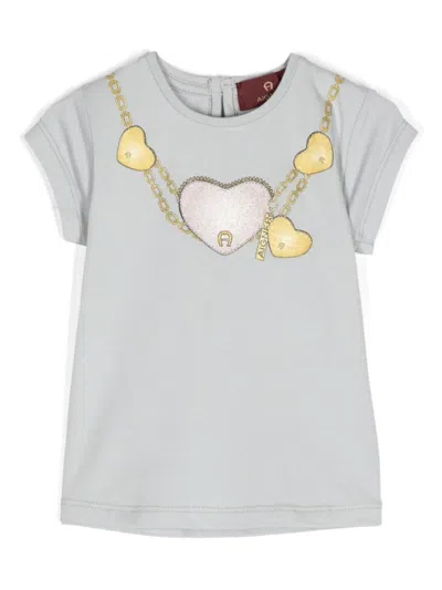 Aigner Babies' Printed T-shirt In Grey