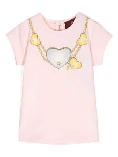 Aigner Babies' Printed T-shirt In Pink