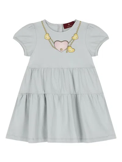 Aigner Babies' Printed Tiered Dress In Grey