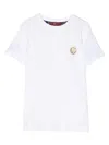 Aigner Rubberised-logo Monogram-print Cotton T-shirt In White