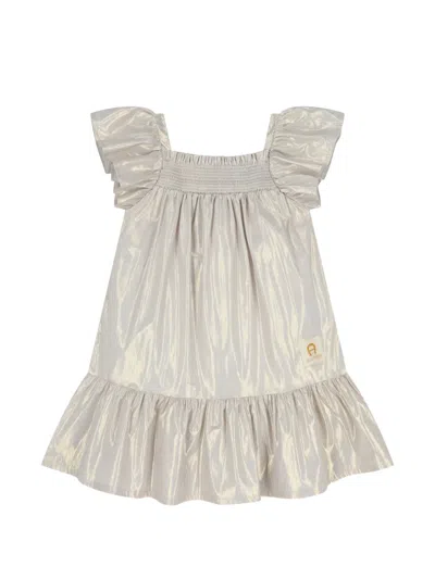 Aigner Kids' Ruffled Dress In Gray