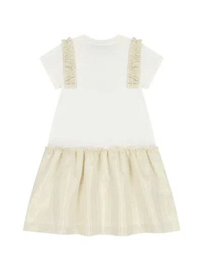 Aigner Kids' Ruffled Logo-appliqué Dress In Multi