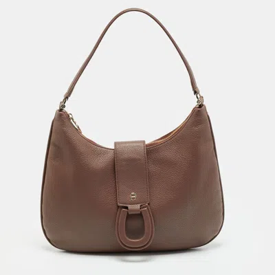 Pre-owned Aigner Selena Brown Leather Hobo