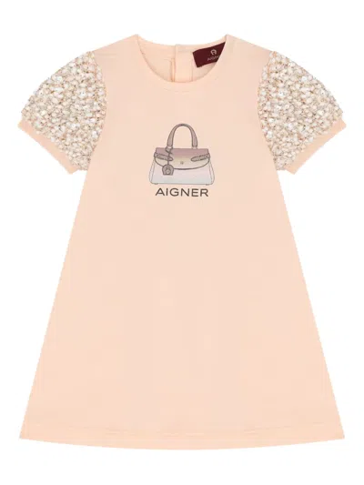 Aigner Babies' Sequin-embellished Dress In Pink