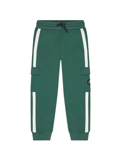 Aigner Kids' Side-stripe Track Pants In Green