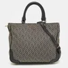AIGNER SIGNATURE CANVAS AND LEATHER TOTE