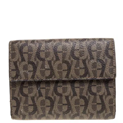 Aigner Signature Coated Canvas French Wallet In Brown