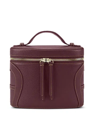 Aigner Small Deborah Grained-leather Top-handle Crossbody Bag In Red