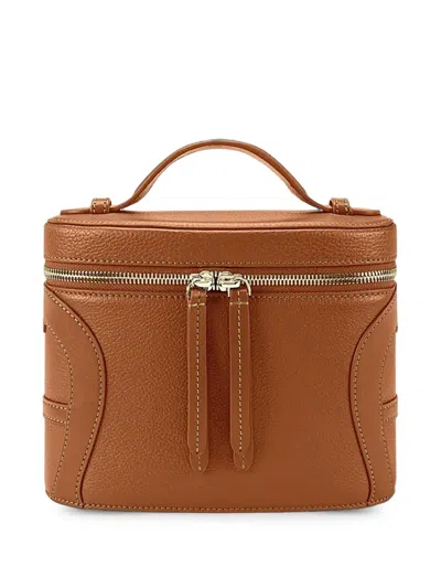 Aigner Small Deborah Grained-leather Tote Bag In Brown