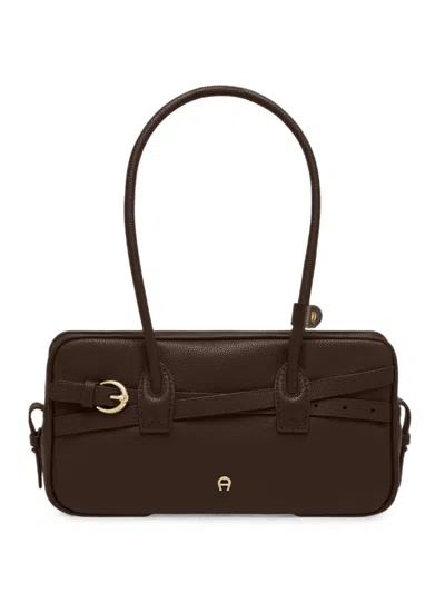 Aigner Small Whip Buckle-detail Shoulder Bag In Brown