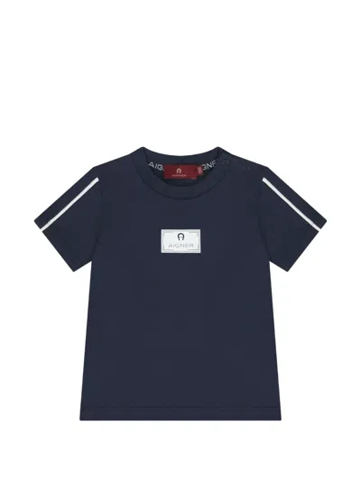 Aigner Babies' Stripe Trim T-shirt In Blue