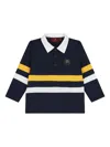 Aigner Striped-panel Long-sleeve Polo Shirt In Blue