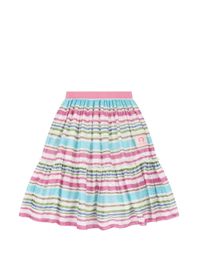 Aigner Kids' Striped Skirt In Multi