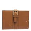 Aigner Tan Leather Compact Wallet In Multi
