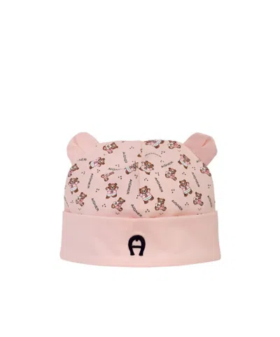 Aigner Teddy Bear Logo Hat In Pink