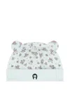 Aigner Teddy-bear-pattern Beanie Hat In Blue