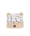 Aigner Teddy-bear Print Beanie In Nude
