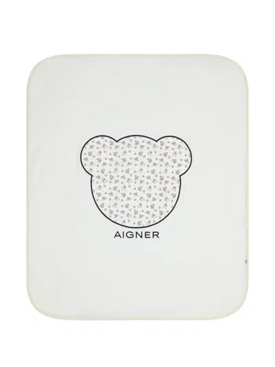 Aigner Teddy-print Blanket In White