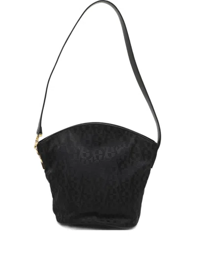 Pre-owned Aigner Vintage Zip-closure Shoulder Bag In Black