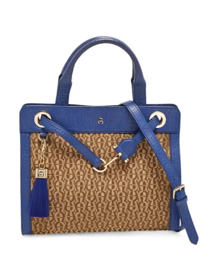 Pre-owned Aigner Vintage Cavallina Tote Bag In Brown