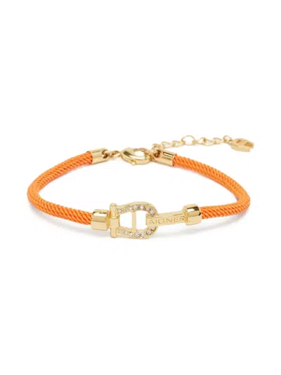 Pre-owned Aigner Vintage Crystal-embellished Rope Bracelet