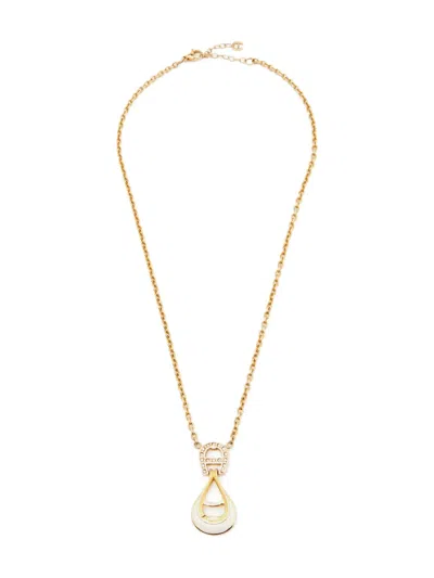 Pre-owned Aigner Vintage Crystal Teardrop Necklace