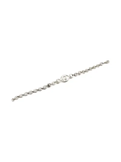 Pre-owned Aigner Vintage Crystal-embellishments Chain Bracelet In Silver