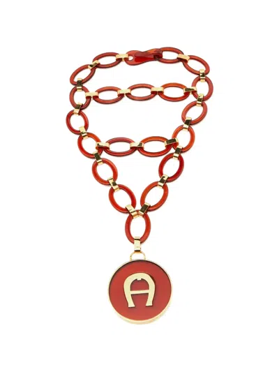 Pre-owned Aigner Vintage Layered Link Necklace In Gold