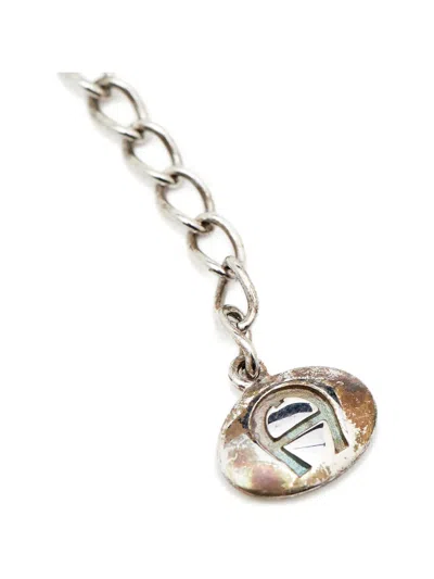 Pre-owned Aigner Vintage Logo-charm Necklace In Silver