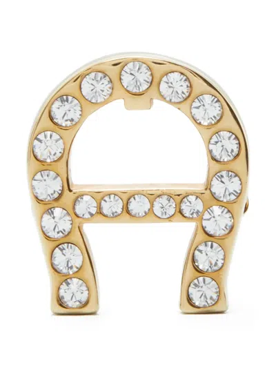 Pre-owned Aigner Vintage  Crystal-embellished Brooch