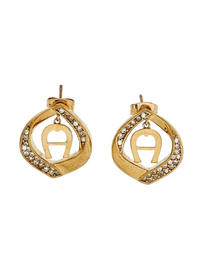 Pre-owned Aigner Vintage  Crystal-embellished Drop Earrings