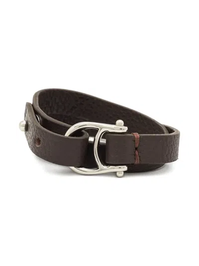 Pre-owned Aigner Vintage  Double Tour Leather Bracelet