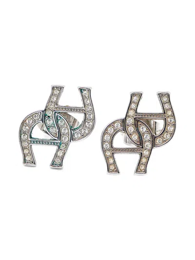 Pre-owned Aigner Vintage  Horseshoe Crystal Earrings