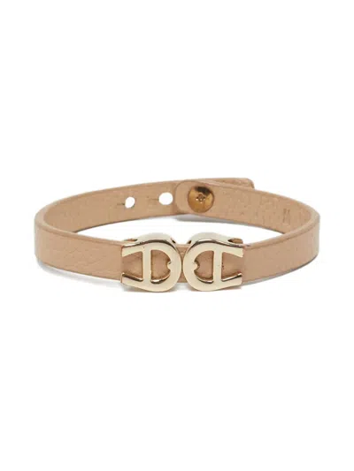 Pre-owned Aigner Vintage  Leather Clasp Bracelet In Neutral