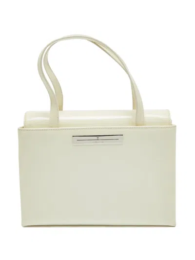 Pre-owned Aigner Vintage  Leather Tote Bag In White